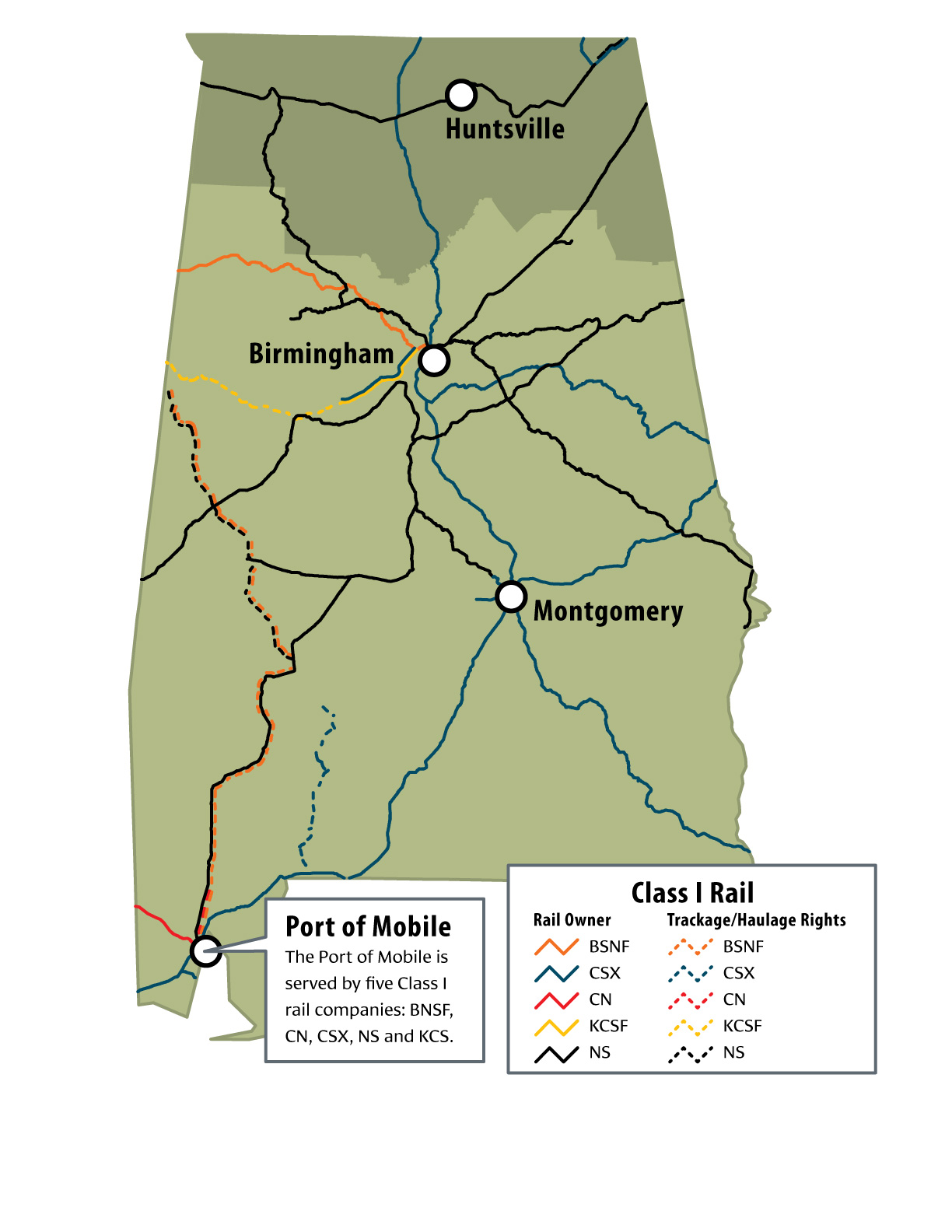 Alabama Mainline Rail Map