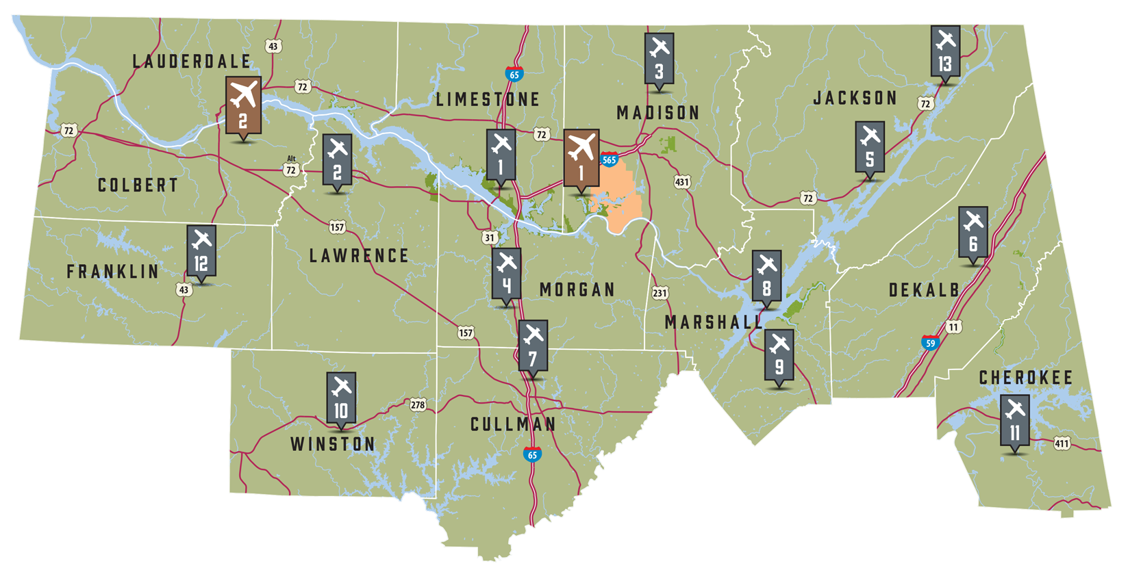 Regional - Southeastern Airport Map